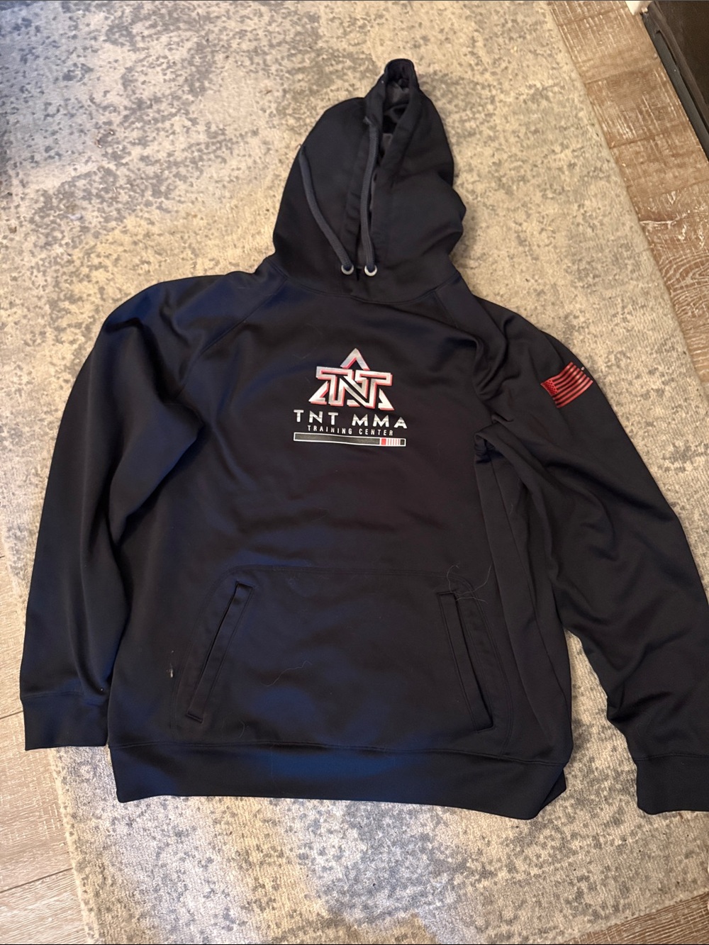 Sport-Tek Black Hoodie with Red & White TNT MMA Logo